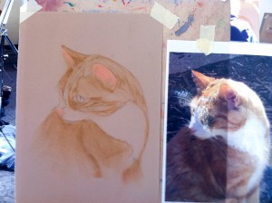 Pastel Ginger Cat (stage3) by Mandi Baykaa-Murray