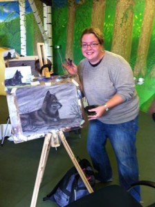 Chelley with her finished painting