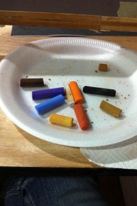 Colour selection of pastels we used.