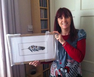 Me holding Feathered Friend, Framed.