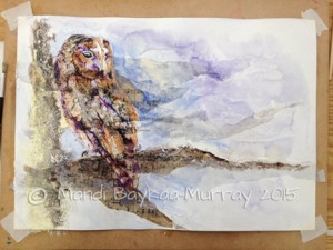 Paint colour on the owl