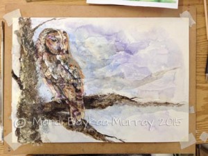 Knock back any overbearing areas with white gouache.